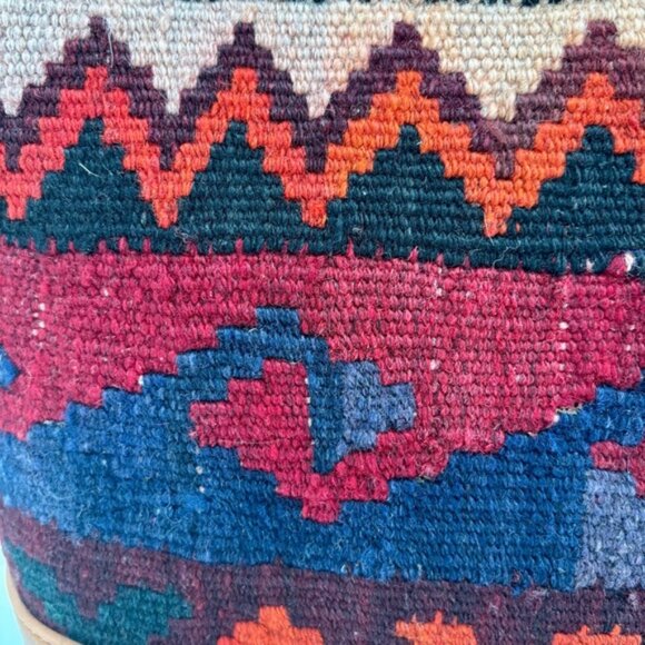 AztecInspired Handbag with Leather and Woven Textile Design - Picture 4 of 13